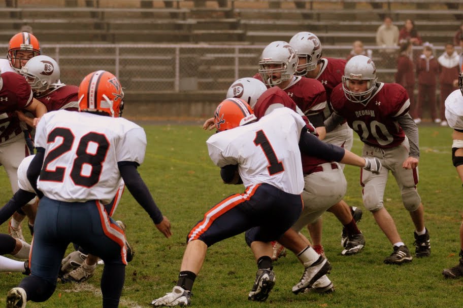 Sophomore Craig Hanley makes a tackle on defense. Photo/Greg Salvatore