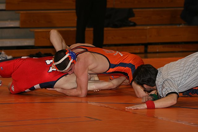 Senior Captain Johnny White pins his opponent in the first period (Photo/Mr. Murphy).