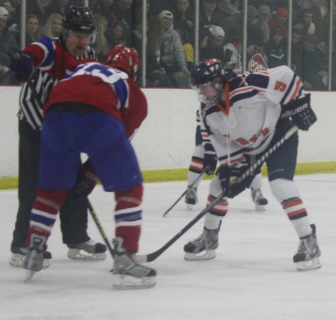Walpole Rebel forward gets ready for the face-off