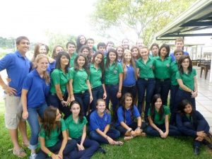 The Costa Rican and U.S. students pose for a picture this summer in Costa Rica. 