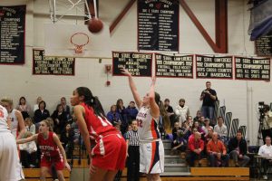 Junior Nell Sandvos takes a free throw to increase Walpole's lead.