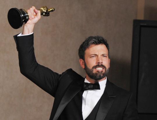Ben Affleck celebrates his Oscar win for the film he starred in and directed, Argo. 