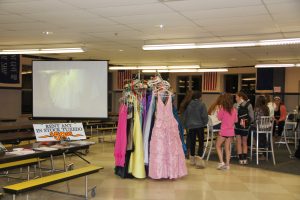 Girls look around at the stations set up at Girls Night Out.