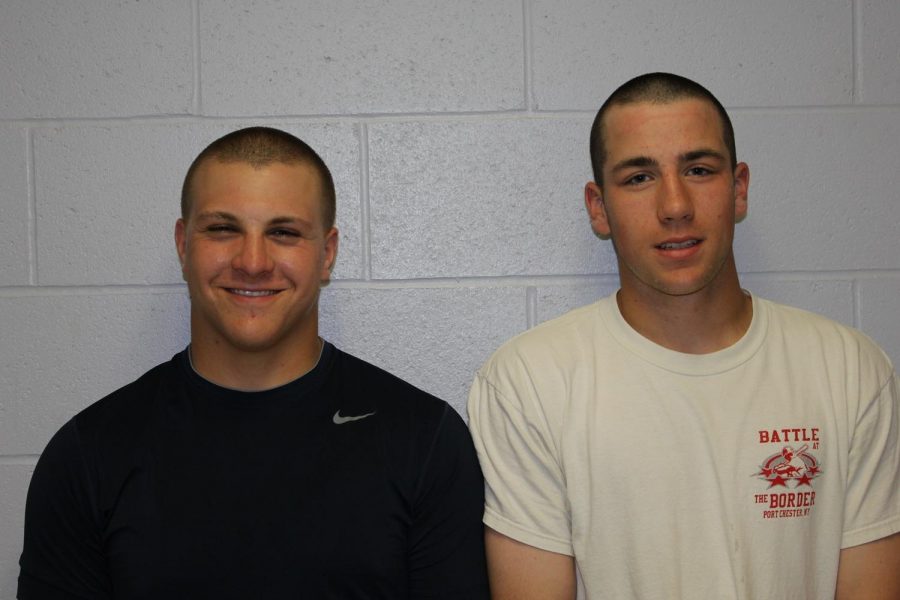 Senior Captains pose for a photo of their new buzz cuts. 