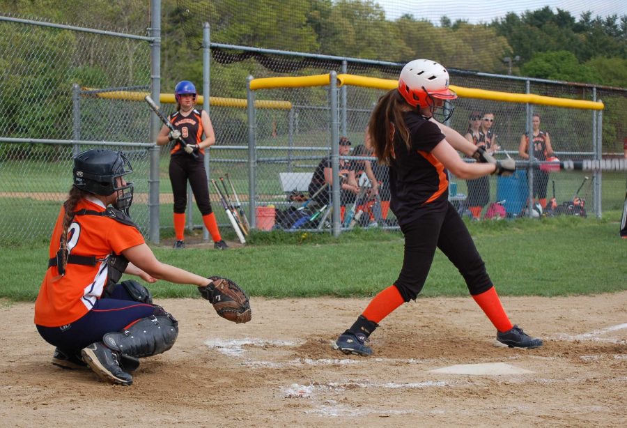 Middleboro player strikes out on a low strike.