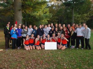 Walpole Girls Cross Country Team after winning the Herget Title in 2012.  