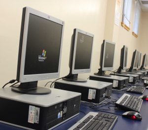 New computers were put into the library computer lab to replace the damaged ones.