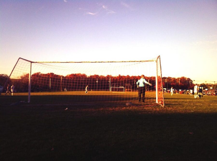 Walpole goalkeeper gets ready for a cross. 