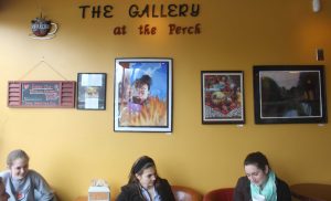 Walpole High students enjoy an afternoon coffee in the "Gallery at the Perch."