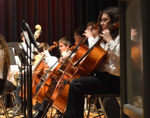 Members of the Orchestra perform "Triumph of the Argonauts" on the cello. (Photo/Max Simons)