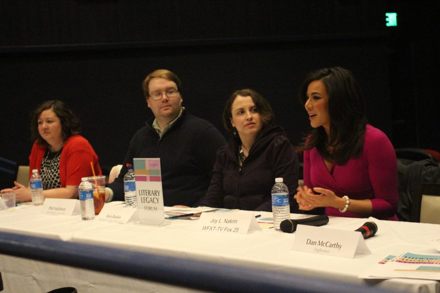 Professional Journalists speak at Legacy Place. 