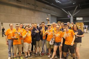 The Walpole High School Robotics Team celebrates their success at the World Championship.