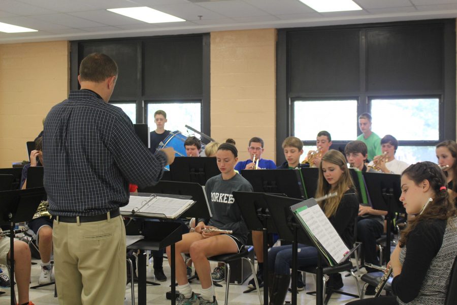Mr. Gable instructs students during class.