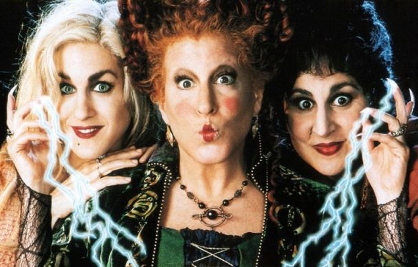 The Sanderson sisters lead the spooky but fun-filled Halloween classic Hocus Pocus.