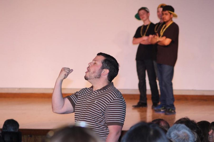Mr. OLeary participates in the annual Spring Thing lip synch battle (Photo/Jess Giffen)