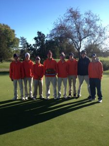 Posing with their Division 2 sectional runner-up trophy, Walpole Golf looks forward to the All-State competition next week (Photo/ The Conti Family).