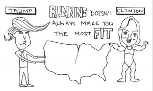 "Running Doesn't Always Make You the Most Fit" (Cartoon/ Daanya Salmanullah).