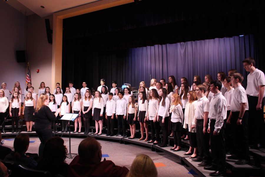 Johnson and Bird Middle School music students perform their Winter Concert at Walpole High School