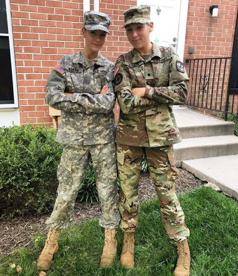 Chloe (left) and Olivia (right) both participated in Loyola Universitys ROTC program. 