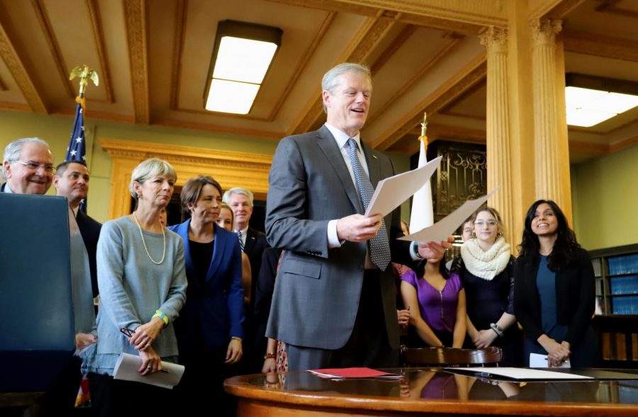 Governor Baker passed the new vape bill in Boston on Nov. 27.