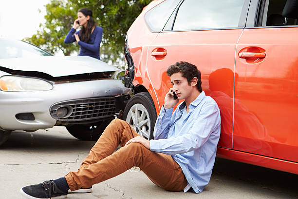 Teenage drivers make shameful phone calls after accidents.