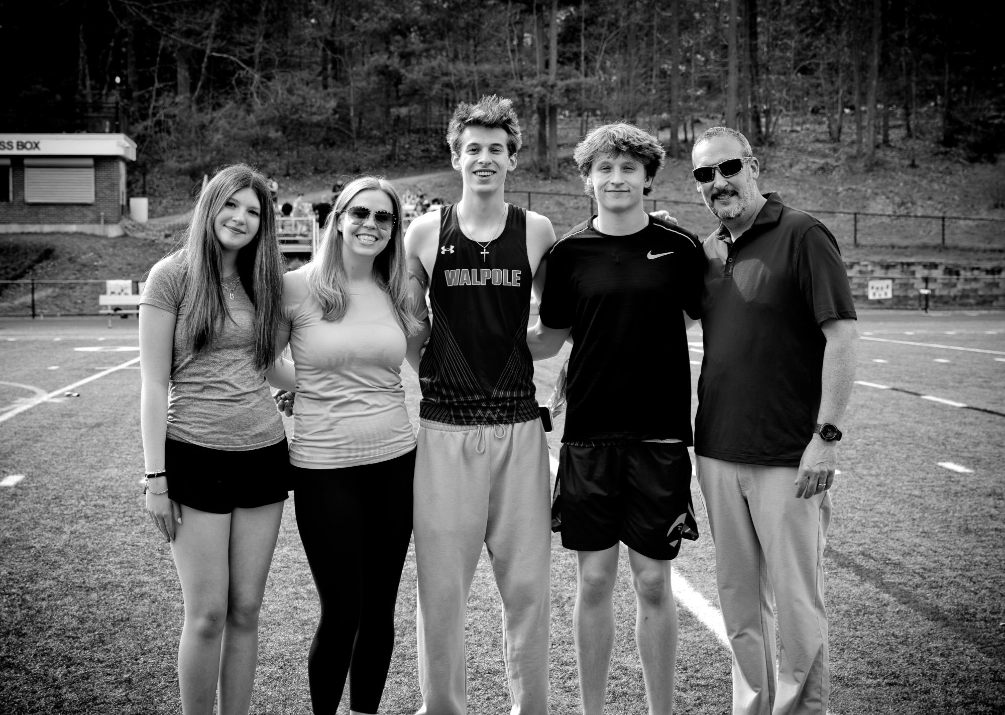 Thomas family at Brady Thomas's senior night.